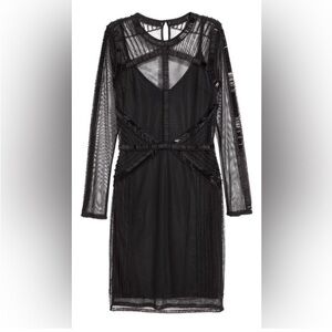 NWOT Sheer Beaded Little Black Dress - Perfect for New Years Eve
